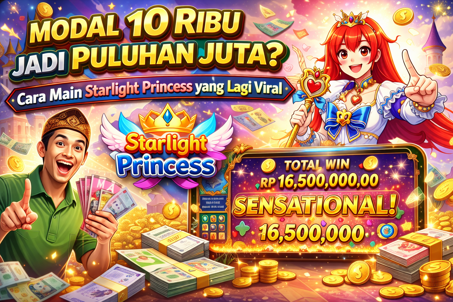 Modal 10 Ribu Jadi Puluhan Juta? Cara Main Starlight Princess yang Lagi Viral