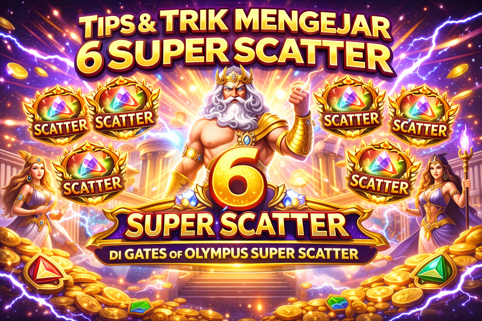 Tips & Trik Mengejar 6 Super Scatter di Gates of Olympus Super Scatter